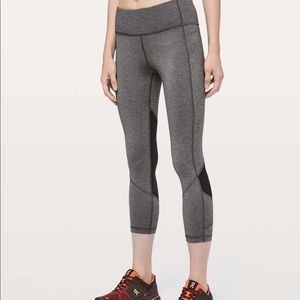 Lululemon Pace Rival Crop *22" Heathered Black / Black Size 2 *Discontinued*